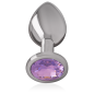 INTENSE - ANALPLUG AUS ALUMINIUMMETALL MIT VIOLETTEM KRISTALL, GRÖSSE M INTENSE - ANALPLUG AUS ALUMINIUMMETALL MIT VIOLETTEM KRISTALL, GRÖSSE M