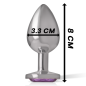 INTENSE - ANALPLUG AUS ALUMINIUMMETALL MIT VIOLETTEM KRISTALL, GRÖSSE M INTENSE - ANALPLUG AUS ALUMINIUMMETALL MIT VIOLETTEM KRISTALL, GRÖSSE M