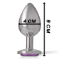 INTENSE - PLUG ANAL EN MÉTAL ALUMINIUM AVEC CRISTAL VIOLET TAILLE L INTENSE - PLUG ANAL EN MÉTAL ALUMINIUM AVEC CRISTAL VIOLET TAILLE L