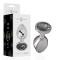 INTENSE - ANALPLUG AUS ALUMINIUMMETALL MIT SCHWARZEM KRISTALL, GRÖSSE S INTENSE - ANALPLUG AUS ALUMINIUMMETALL MIT SCHWARZEM KRISTALL, GRÖSSE S