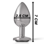 INTENSE - PLUG ANAL EN MÉTAL ALUMINIUM AVEC CRISTAL NOIR TAILLE S INTENSE - PLUG ANAL EN MÉTAL ALUMINIUM AVEC CRISTAL NOIR TAILLE S