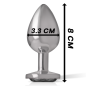 INTENSE - ALUMINUM METAL ANAL PLUG WITH BLACK GLASS SIZE M INTENSE - ALUMINUM METAL ANAL PLUG WITH BLACK GLASS SIZE M