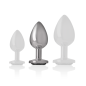 INTENSE - ALUMINUM METAL ANAL PLUG WITH BLACK GLASS SIZE M INTENSE - ALUMINUM METAL ANAL PLUG WITH BLACK GLASS SIZE M