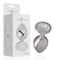 INTENSE - ALUMINUM METAL ANAL PLUG WITH SILVER CRYSTAL SIZE M INTENSE - ALUMINUM METAL ANAL PLUG WITH SILVER CRYSTAL SIZE M