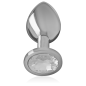 INTENSE - ALUMINUM METAL ANAL PLUG WITH SILVER CRYSTAL SIZE M INTENSE - ALUMINUM METAL ANAL PLUG WITH SILVER CRYSTAL SIZE M