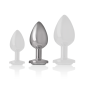 INTENSE - ALUMINUM METAL ANAL PLUG WITH SILVER CRYSTAL SIZE M INTENSE - ALUMINUM METAL ANAL PLUG WITH SILVER CRYSTAL SIZE M