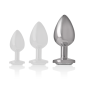 INTENSE - ALUMINUM METAL ANAL PLUG WITH SILVER CRYSTAL SIZE L INTENSE - ALUMINUM METAL ANAL PLUG WITH SILVER CRYSTAL SIZE L