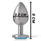 INTENSE - PLUG ANAL EN MÉTAL ALUMINIUM AVEC VERRE BLEU TAILLE M INTENSE - PLUG ANAL EN MÉTAL ALUMINIUM AVEC VERRE BLEU TAILLE M