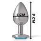 INTENSE - PLUG ANAL EN MÉTAL ALUMINIUM AVEC CRISTAL BLEU TAILLE L INTENSE - PLUG ANAL EN MÉTAL ALUMINIUM AVEC CRISTAL BLEU TAILLE L