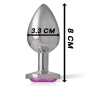INTENSE - ALUMINUM METAL ANAL PLUG WITH PINK CRYSTAL SIZE M INTENSE - ALUMINUM METAL ANAL PLUG WITH PINK CRYSTAL SIZE M
