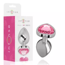 INTENSE - PLUG ANALE IN METALLO ALLUMINIO CUORE ROSA TAGLIA S