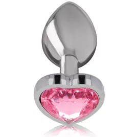 INTENSE - PLUG ANALE IN METALLO ALLUMINIO CUORE ROSA TAGLIA S