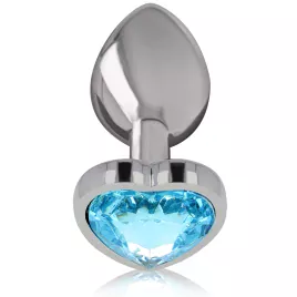 INTENSE - PLUG ANALE IN METALLO ALLUMINIO CUORE BLU TAGLIA S