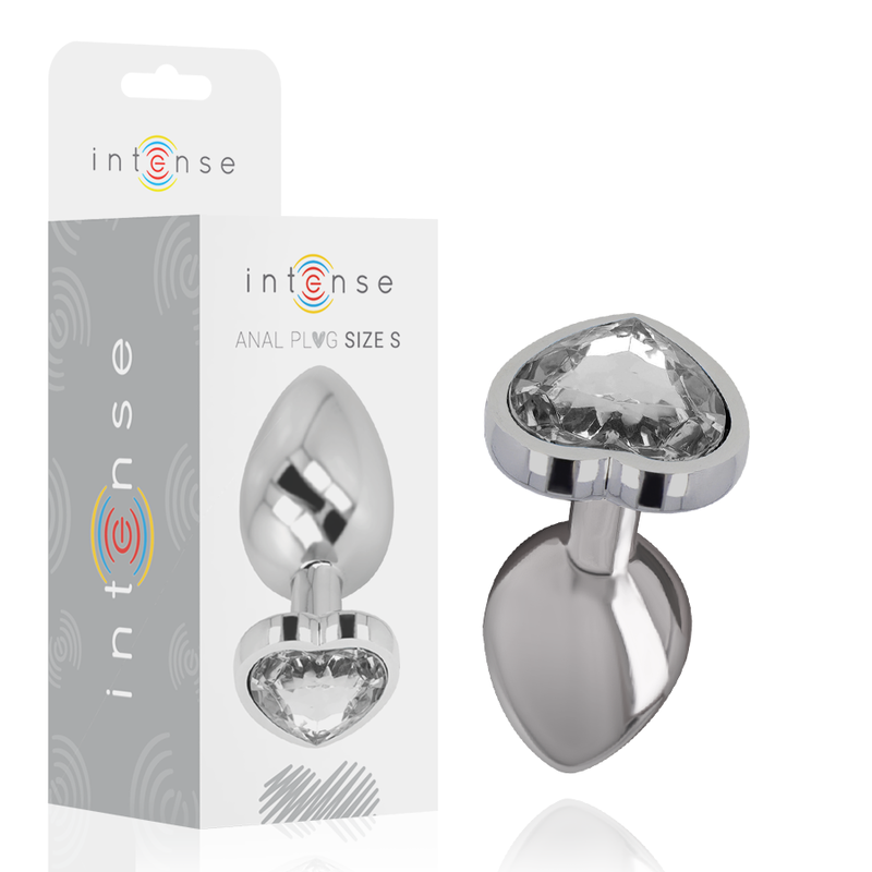 INTENSE - WHITE HEART ALUMINUM METAL ANAL PLUG SIZE S INTENSE - WHITE HEART ALUMINUM METAL ANAL PLUG SIZE S
