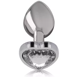 INTENSE - PLUG ANAL EN MÉTAL ALUMINIUM COEUR BLANC TAILLE S