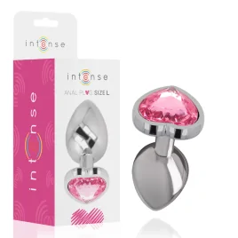 INTENSE - ALUMINIUM-METALL-ANAL-STECKER ROSA HERZ GRÖSSE L