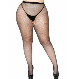 LEG AVENUE - MESH PANTS WITH CROTCH OPENING PLUS