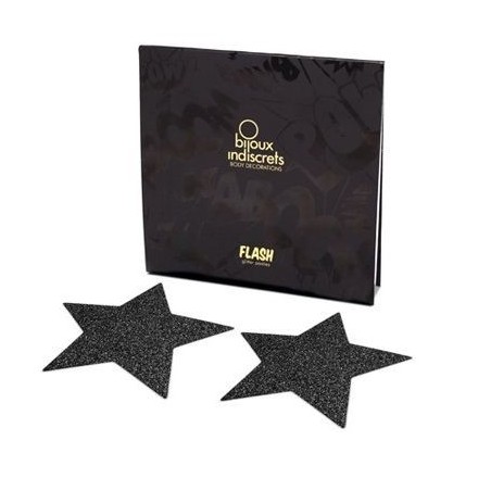 BIJOUX - INDISCRETS SCHWARZE STAR-FLASH-NIPPELKAPPEN