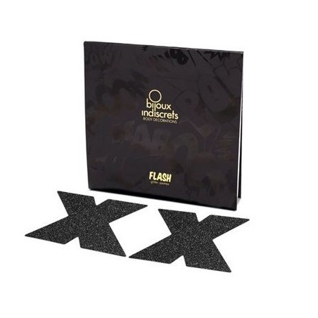 BIJOUX - INDISCRETS FLASH CROSS NIPPLE CAPS NOIR