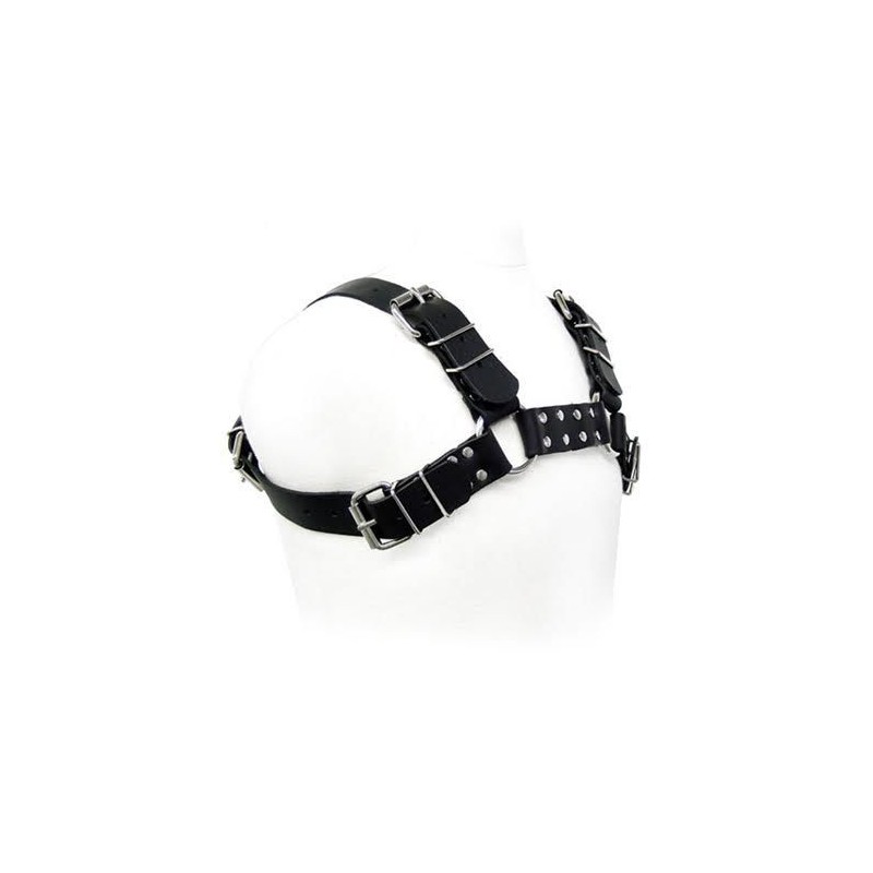LEATHER BODY - BLACK BULL DOG HARNESS LEATHER BODY - BLACK BULL DOG HARNESS