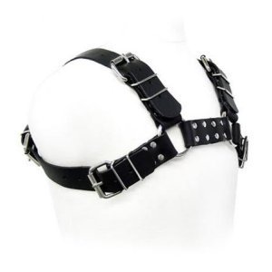 LEATHER BODY - BLACK BULL DOG HARNESS
