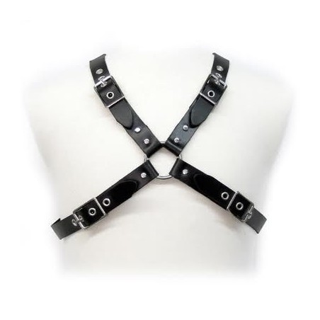 LEATHER BODY - IMBRACATURA CON FIBBIA NERA PER UOMO