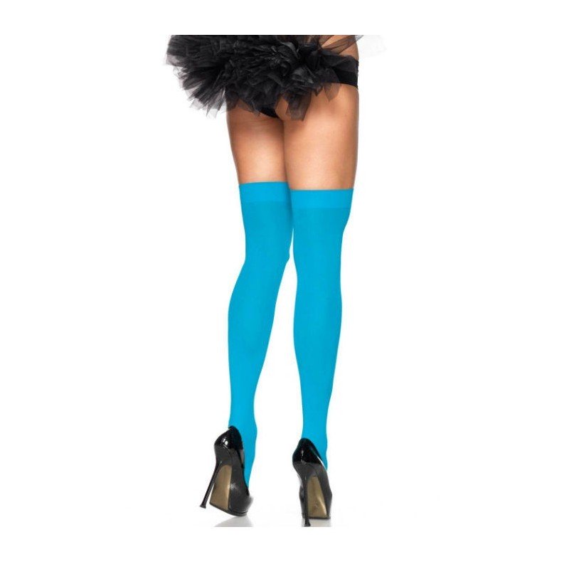 LEG AVENUE - CUISSES HAUTES EN NYLON BLEU LEG AVENUE - CUISSES HAUTES EN NYLON BLEU