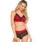 LEG AVENUE - 2-TEILIGES SET SCHWARZ UND ROT S/M LEG AVENUE - 2-TEILIGES SET SCHWARZ UND ROT S/M