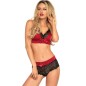 LEG AVENUE - 2-TEILIGES SET SCHWARZ UND ROT S/M LEG AVENUE - 2-TEILIGES SET SCHWARZ UND ROT S/M