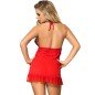 SUBBLIME - BABYDOLL RED MOTIFS FLORAUX DANS LES SEINS L / XL SUBBLIME - BABYDOLL RED MOTIFS FLORAUX DANS LES SEINS L / XL