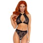 LEG AVENUE TWO PIECES SET HALTER TOP AND PANTIES S/M LEG AVENUE TWO PIECES SET HALTER TOP AND PANTIES S/M