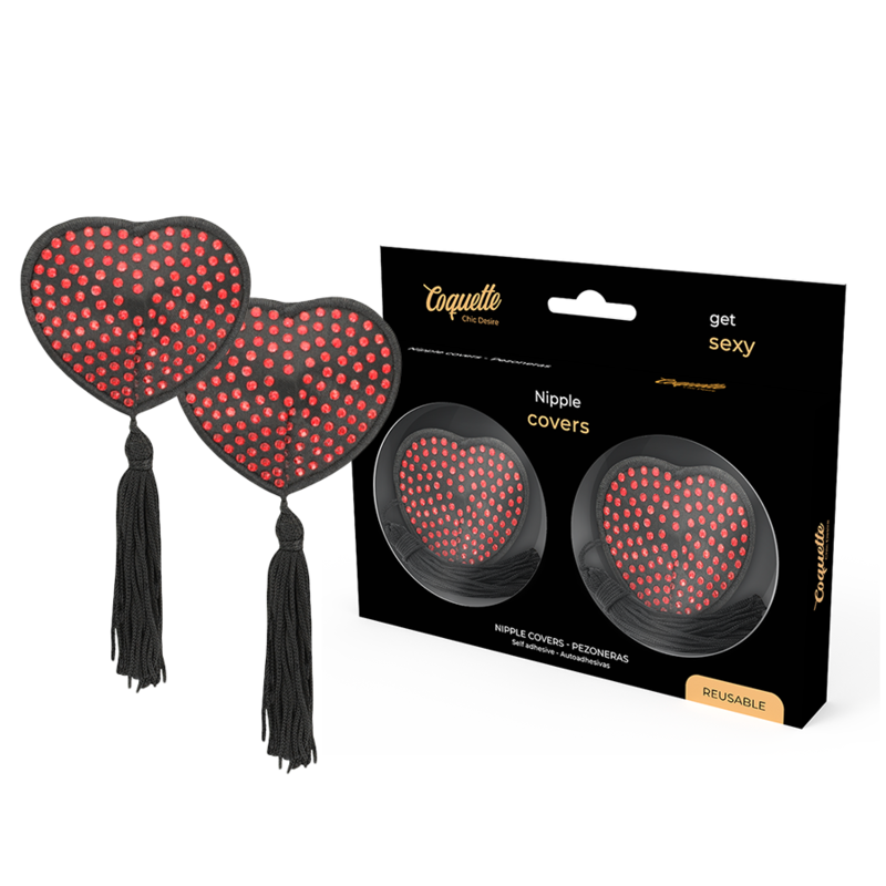 COQUETTE CHIC DESIRE - COPRI CAPEZZOLI CUORE NERO / ROSSO COQUETTE CHIC DESIRE - COPRI CAPEZZOLI CUORE NERO / ROSSO