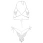 LEG AVENUE - ZWEITEILIGES SET BH UND HÖSCHE VON BUTTERFLIES PEARLS, EINE GRÖSSE - WEISS