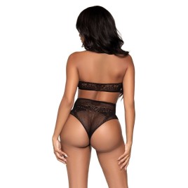 LEG AVENUE - ENSEMBLE DEUX PIÈCES HALTER CROP TOP THONG CULOTTE TAILLE UNIQUE