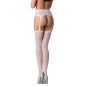 PASSION - S028 BAS BLANCS AVEC JARRETIÈRE TAILLE UNIQUE PASSION - S028 BAS BLANCS AVEC JARRETIÈRE TAILLE UNIQUE