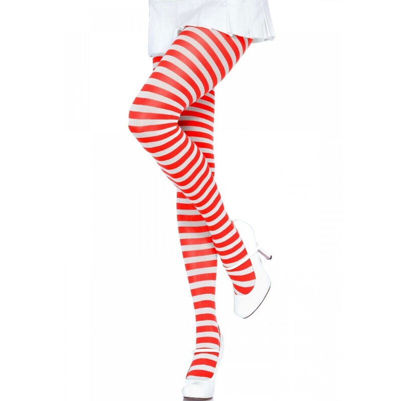 LEG AVENUE - COLLANT A RIGHE BIANCO/ROSSO LEG AVENUE - COLLANT A RIGHE BIANCO/ROSSO