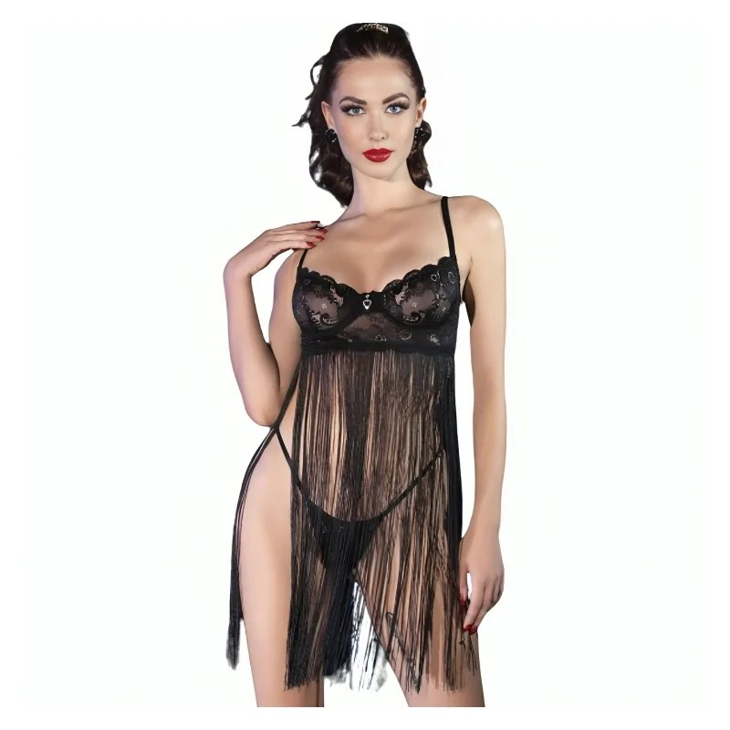 CHILIROSE - CR 4496 BABYDOLL NOIR L/XL CHILIROSE - CR 4496 BABYDOLL NOIR L/XL