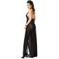 CHILIROSE - CR 3856 BABYDOLL LONG BLEU NOIR L/XL