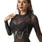 SUBBLIME - CORSET HARNESS WITH CHAINDETAIL ONE SIZE SUBBLIME - CORSET HARNESS WITH CHAINDETAIL ONE SIZE