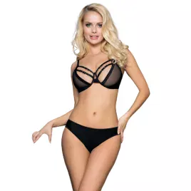 SUBBLIME - SET DUE PEZZI DI REGGISENO TRASPARENTE E STRISCE S/M