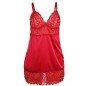 SUBBLIME - BABYDOLL EN SATIN AVEC DENTELLE ROUGE L/XL SUBBLIME - BABYDOLL EN SATIN AVEC DENTELLE ROUGE L/XL