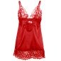 SUBBLIME - BABYDOLL EN SATIN AVEC DENTELLE ROUGE L/XL SUBBLIME - BABYDOLL EN SATIN AVEC DENTELLE ROUGE L/XL