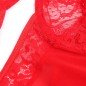 SUBBLIME - TEDDY AVEC JARRETIÈRE AVEC DÉTAIL DENTELLE ET BANDES ROUGE L/XL SUBBLIME - TEDDY AVEC JARRETIÈRE AVEC DÉTAIL DENTELLE ET BANDES ROUGE L/XL