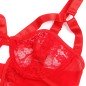 SUBBLIME - TEDDY AVEC JARRETIÈRE AVEC DÉTAIL DENTELLE ET BANDES ROUGE L/XL SUBBLIME - TEDDY AVEC JARRETIÈRE AVEC DÉTAIL DENTELLE ET BANDES ROUGE L/XL