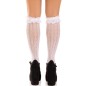 LEG AVENUE - CHAUSSETTES HAUTES À VOLANTS BLANCS LEG AVENUE - CHAUSSETTES HAUTES À VOLANTS BLANCS