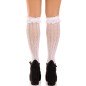 LEG AVENUE - CHAUSSETTES HAUTES À VOLANTS BLANCS LEG AVENUE - CHAUSSETTES HAUTES À VOLANTS BLANCS