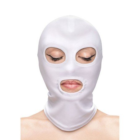 NS NOVELTIES - FETISH FASHION CAGOULE YEUX ET BOUCHE NYLON BLANC