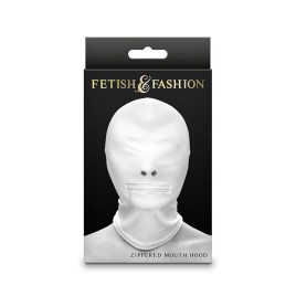 NS NOVELTIES - FETISH FASHION CAPPUCCIO BOCCA CHIUSA CON CERNIERA NYLON BIANCO