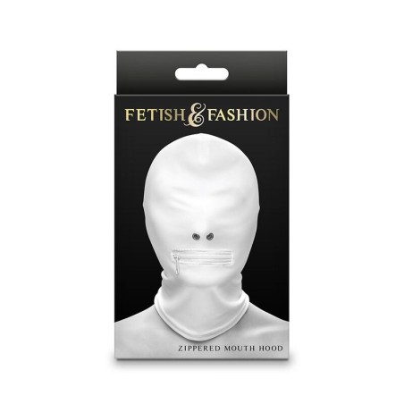 NS NOVELTIES - FETISH FASHION CAPPUCCIO BOCCA CHIUSA CON CERNIERA NYLON BIANCO