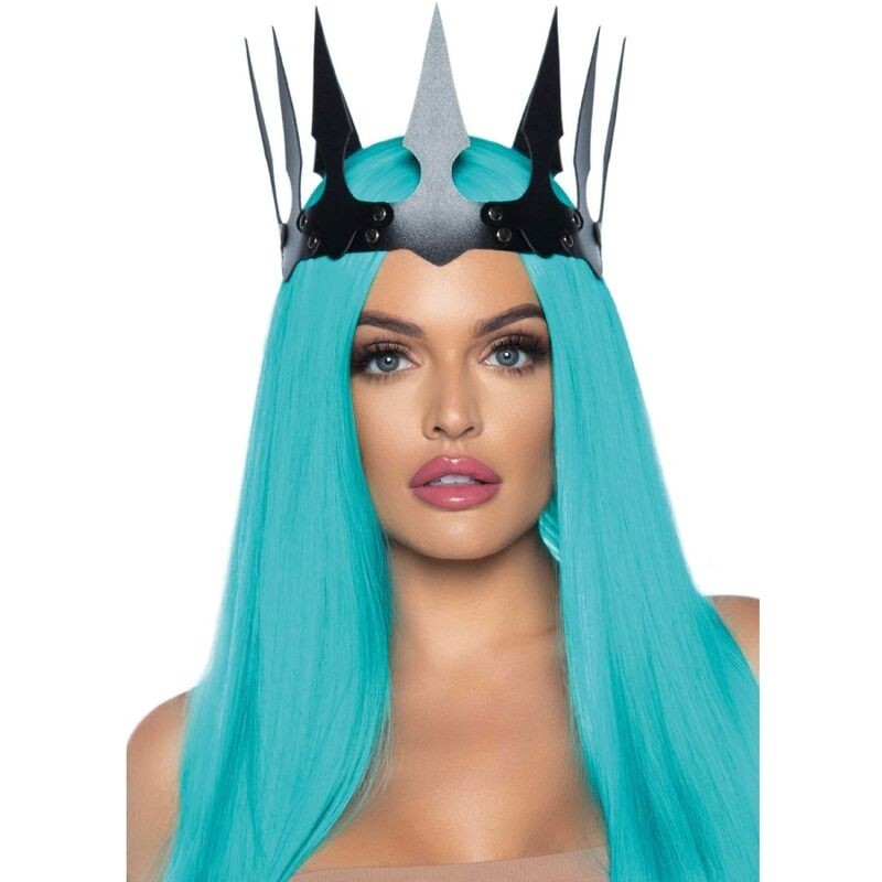 LEG AVENUE - KUNSTLEDER MALEFICENT KRONE MIT NIETEN SCHWARZ LEG AVENUE - KUNSTLEDER MALEFICENT KRONE MIT NIETEN SCHWARZ